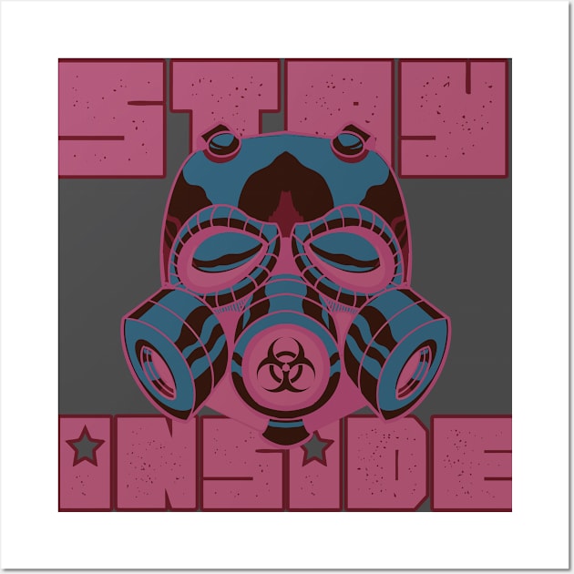 Stay Inside Gasmask Negative Wall Art by GodsBurden